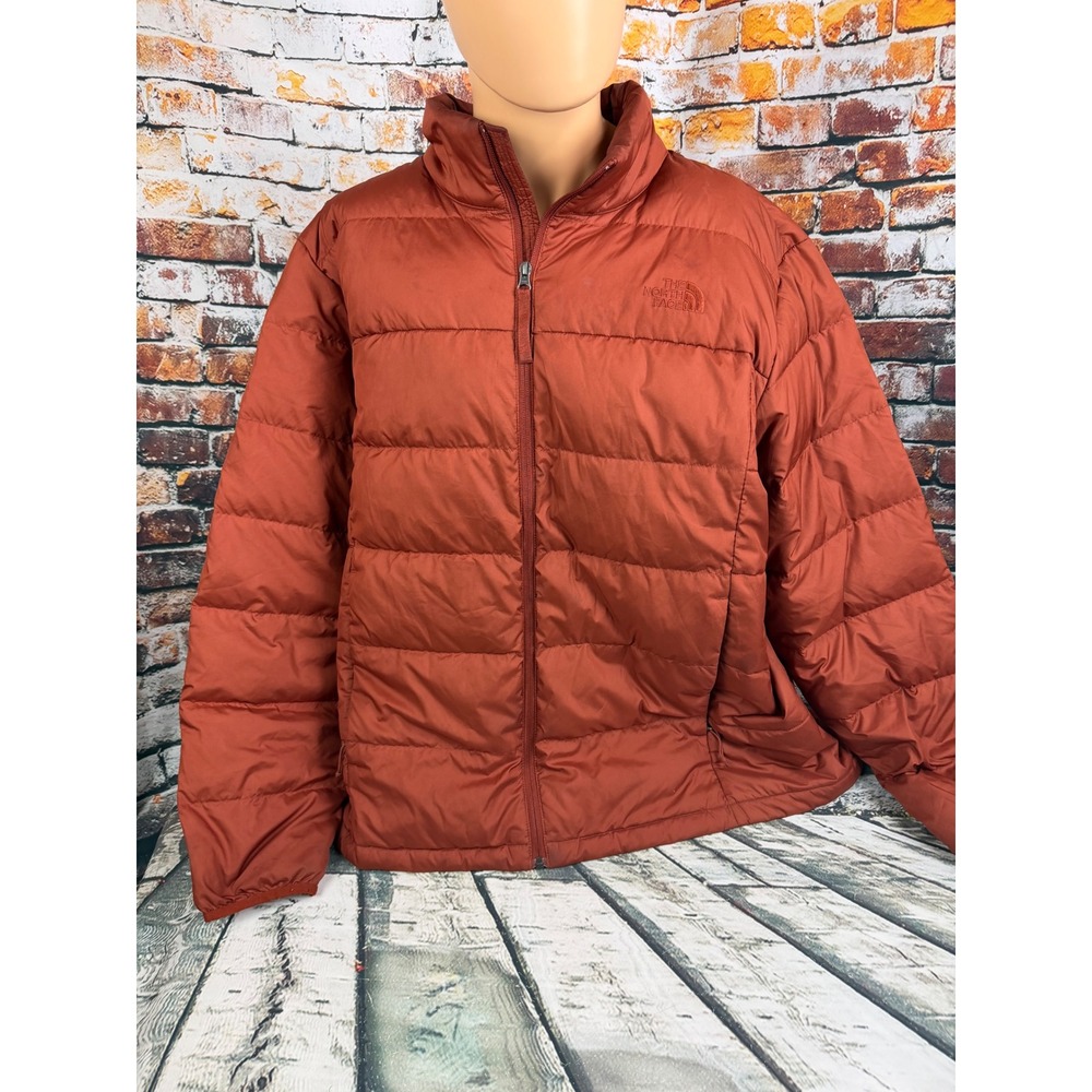 The North Face Mens XXL Burnt Orange Down Insulated Quilted Puffer Jacket